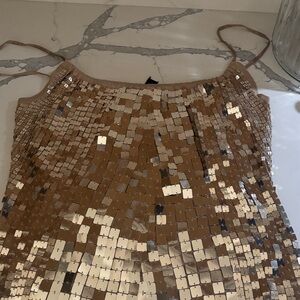 Gold BEBE sequin top medium